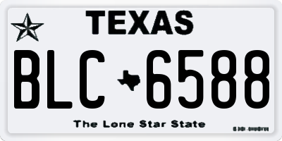 TX license plate BLC6588