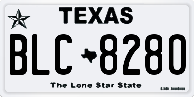 TX license plate BLC8280