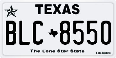 TX license plate BLC8550
