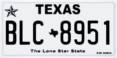 TX license plate BLC8951