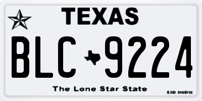 TX license plate BLC9224