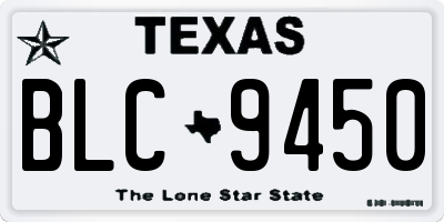 TX license plate BLC9450