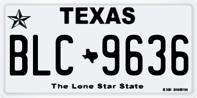 TX license plate BLC9636