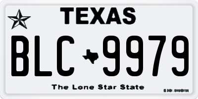 TX license plate BLC9979