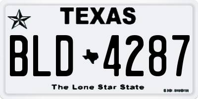 TX license plate BLD4287