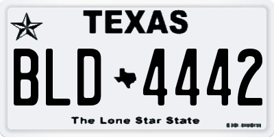 TX license plate BLD4442