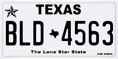 TX license plate BLD4563