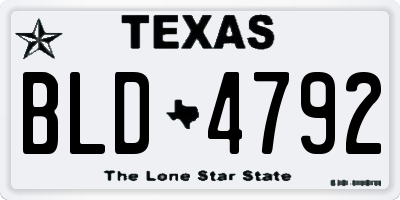 TX license plate BLD4792