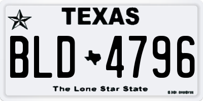 TX license plate BLD4796