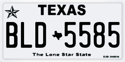 TX license plate BLD5585