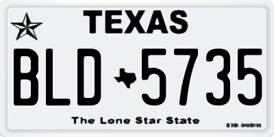 TX license plate BLD5735