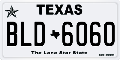 TX license plate BLD6060