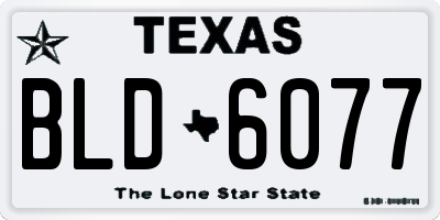 TX license plate BLD6077