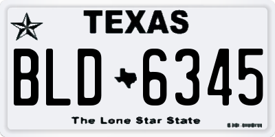TX license plate BLD6345