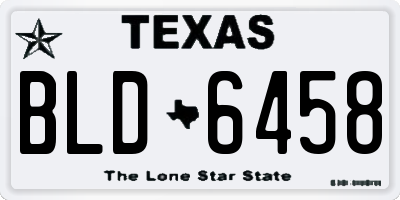 TX license plate BLD6458
