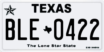 TX license plate BLE0422