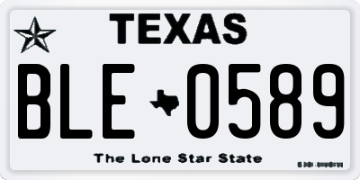 TX license plate BLE0589