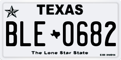 TX license plate BLE0682
