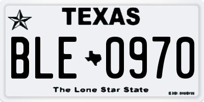 TX license plate BLE0970