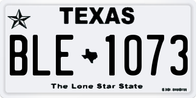 TX license plate BLE1073