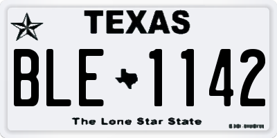 TX license plate BLE1142