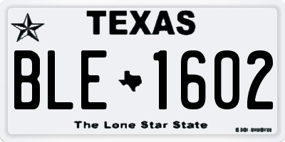 TX license plate BLE1602