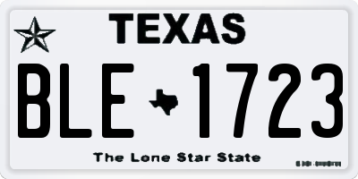 TX license plate BLE1723