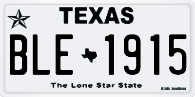 TX license plate BLE1915