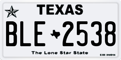 TX license plate BLE2538