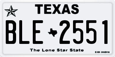 TX license plate BLE2551