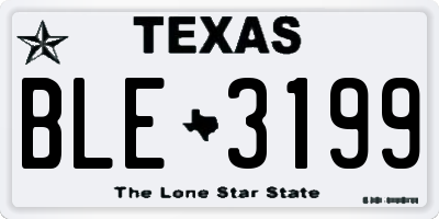 TX license plate BLE3199