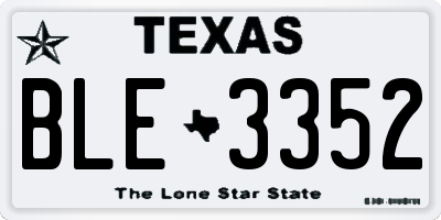TX license plate BLE3352