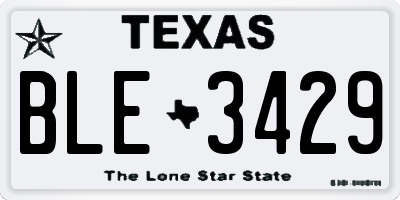 TX license plate BLE3429