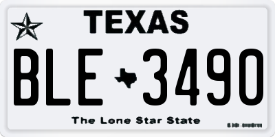 TX license plate BLE3490