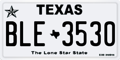 TX license plate BLE3530