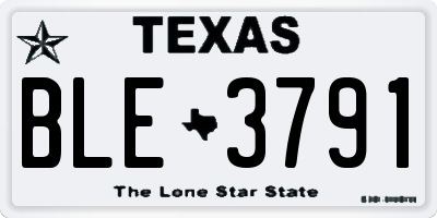 TX license plate BLE3791