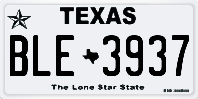 TX license plate BLE3937