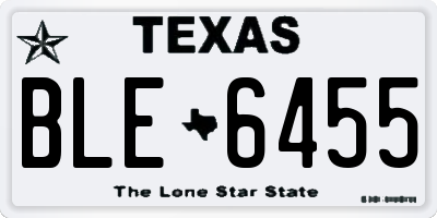 TX license plate BLE6455