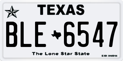 TX license plate BLE6547