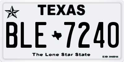 TX license plate BLE7240