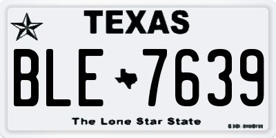 TX license plate BLE7639