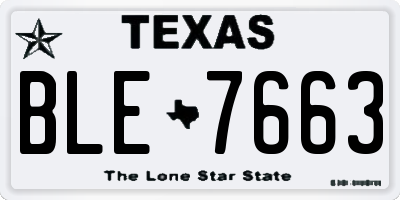 TX license plate BLE7663
