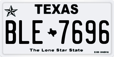 TX license plate BLE7696