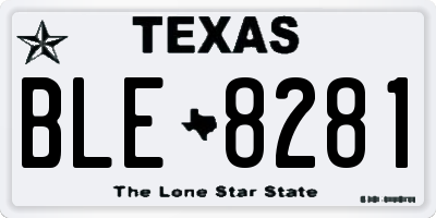 TX license plate BLE8281