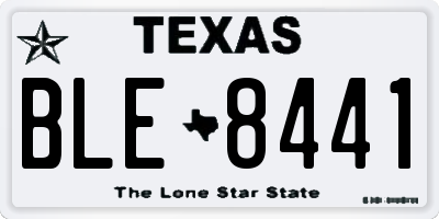 TX license plate BLE8441