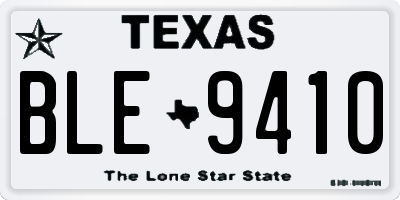 TX license plate BLE9410