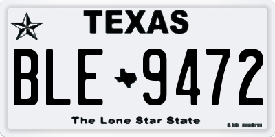 TX license plate BLE9472