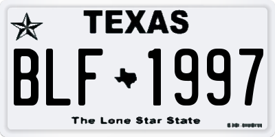 TX license plate BLF1997