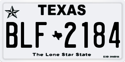 TX license plate BLF2184
