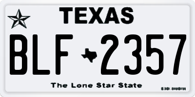 TX license plate BLF2357